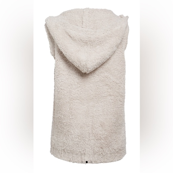 NWT Barefoot Dreams Cozychic Youth kids girls Sleeveless Hoodie Vest Stone soft - Picture 4 of 6